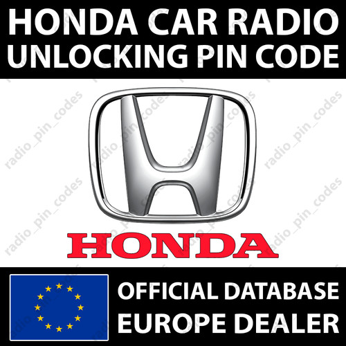 Honda radio pin - code, accord