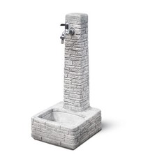 FONTANA DA GIARDINO VEDOVELLA "CLANEZZO" ANTICATO GRIGIO, 28X31X66 CM - KAM