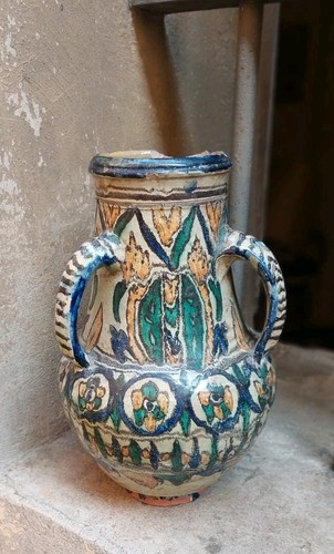 Antica giara maiolica dipinta - maiolica,