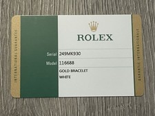 ROLEX Libretto Scheda Garanzia