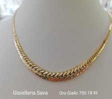 Bellissima collana Girocollo lucida Serpentina cm 45 in oro giallo 750 18 kt 