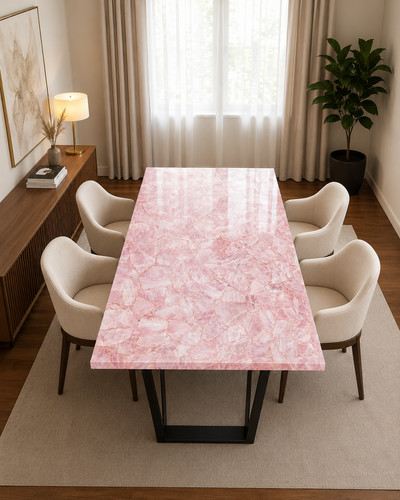 Tavolo quarzo rosa - quarzo,