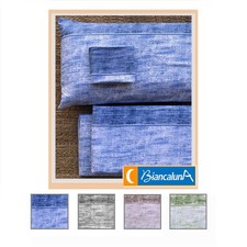 Completo letto matrimoniale lenzuola flanella BIANCALUNA CORA made in Italy