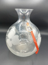 Vaso In Cristallo Bombato intagliato e Lavorato A Mano H24,5cm