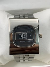 Orologio Sindaco Disk Vintage Anni 70 Digitale Swiss Jump Hour Nero 36mm...