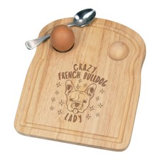 Pazzo Bulldog Francese Donna Stars Colazione Dippy Portauovo Board Cane Pupazzo