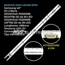 KIT 2 BARRE STRIP 56 LED TV