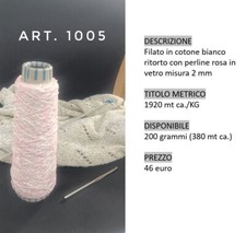 Filato in cotone bianco con