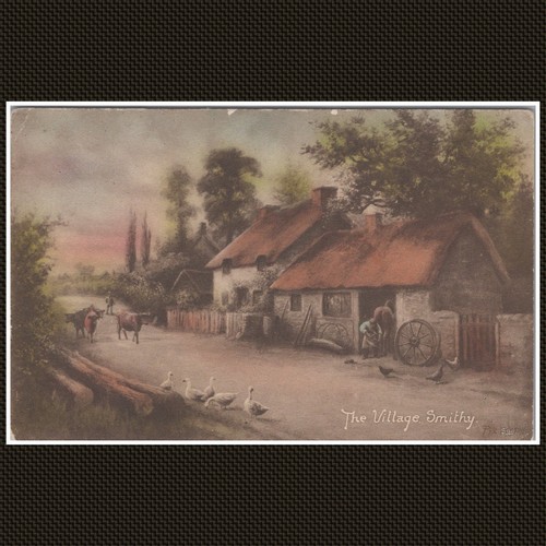 The village smithy postcard - village,