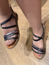 Sandali Neri Argento Calze Collant Non Nuove Donna