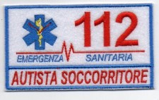 PATCH RICAMO TOPPA 112 AUTISTA SOCCORRITORE EMERGENZA SANITARIA AMBULANZA DIVISA