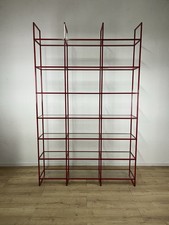 Grande libreria metallo rossa vetro anni 70’ vintage design