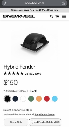 Parafango ibrido nero - , onewheel