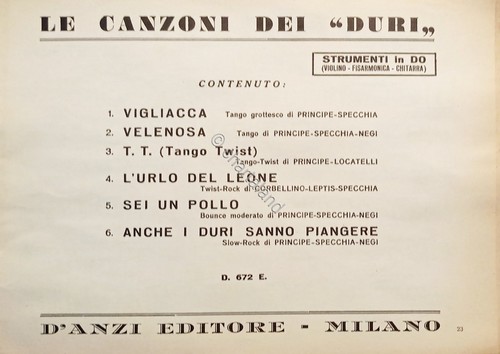 Sheet music canzoni - -,