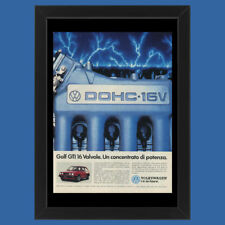Anni ' 80  * Pubblicità Originale "Volkswagen, Golf GTI 16v" Cornice
