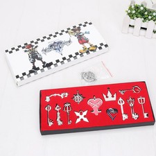 13 pz/set Kingdom Hearts II KEY BLADE collana ciondolo + portachiavi argento