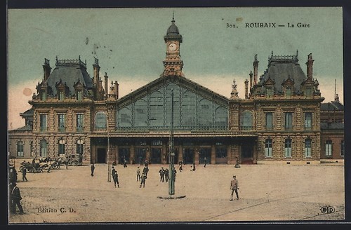 Cpa roubaix gare 1920 - roubaix,,