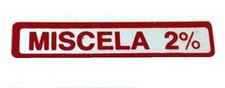 Scritta adesivo miscela 2 - "miscela, 2%"