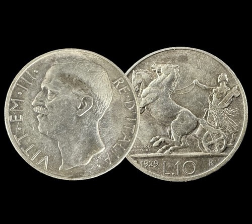 Moneta argento 1929 - 1929, italia