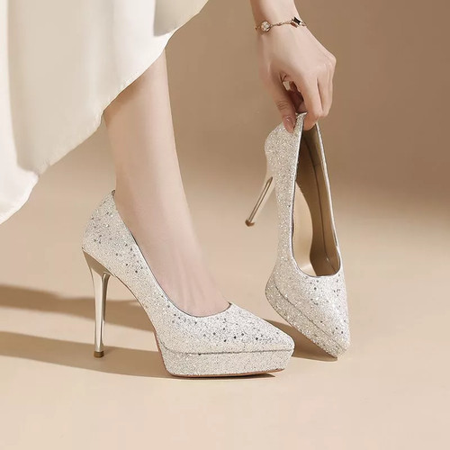 Decolte donna argento - argento, glitter