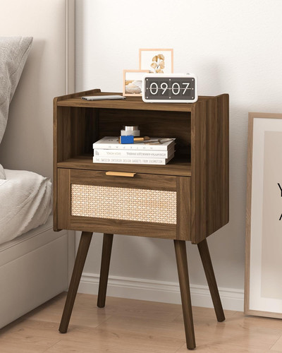 Comodino moderno rattan con - moderno,