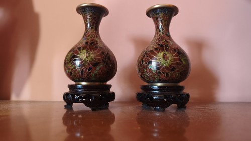 Coppia vasi cloisonne - coppia, cloisonne'