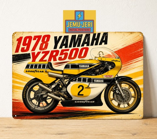 Insegna moto metallo yamaha - insegna,