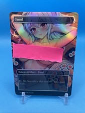 Gettone alimentare FOIL Waifu PLAYTEST Fanart senza bordi casual EDH COMMANDER V5