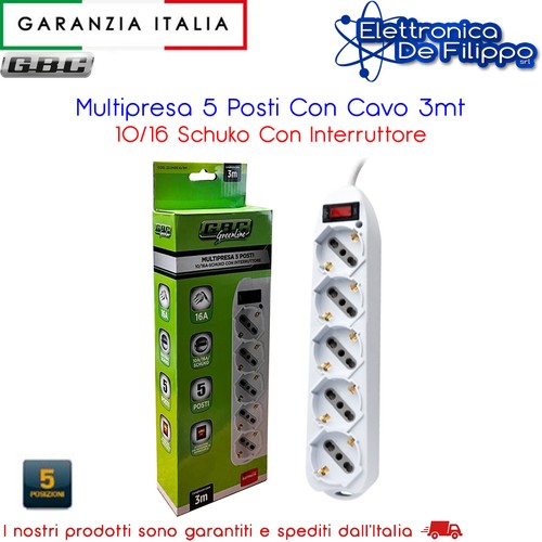 Multipresa posti con cavo - 5,