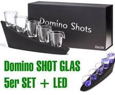 Set 5 bicchieri da liquore Domino Shots bicchieri shot pinchen stamper vetro regalo LED