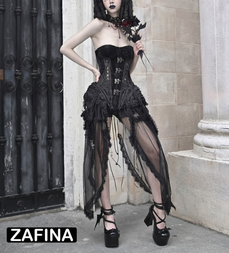 Gothic velvet corset dress - velvet,