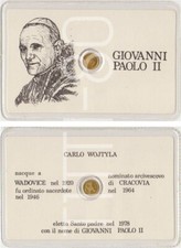 PAPA GIOVANNI PAOLO II - BLISTER CON MEDAGLIETTA IN BAGNO DORATO - ORO?