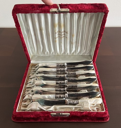 Antique cased set knives - set,