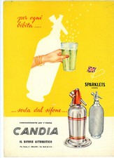 candia sifone sparklets 1953 pubblicità soda vintage advertising reclame stampa