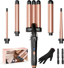 Ferro Arricciacapelli 5 in 1- Set Ferro Arricciacapelli Rivestimento in Ceramica