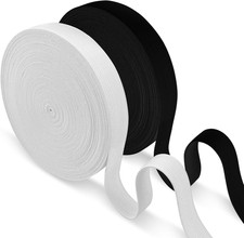 Forsenuk Elastico per Cucito, Due Rotoli in Bianco E Nero Da 20 Mm × 10 M Fettuc