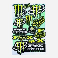 Monster Energy Kit Adesivi Foglio Pretagliati Verdi Graffio Moto Casco Carena