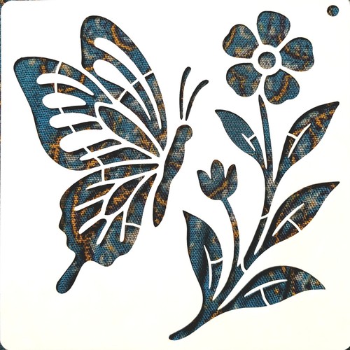 Stencil farfalla fiori per - stencil,
