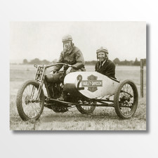 Stampa d'epoca 1925 Motociclisti Harley Davidson, Side Car Giclée Fine Art