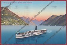 COMO PORLEZZA 19 BATTELLO ITALIA -  LAGO di LUGANO Cartolina viaggiata 1936