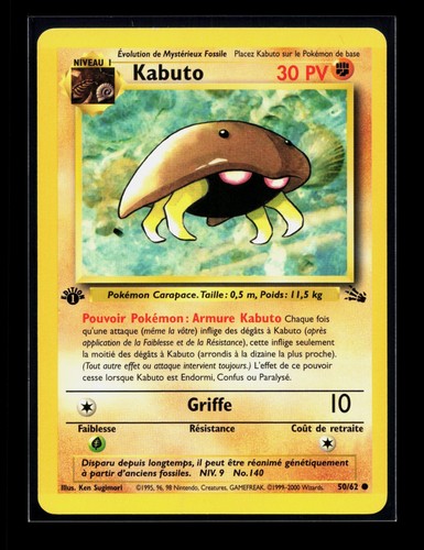 Carte pokémon kabuto - kabuto, 50/62