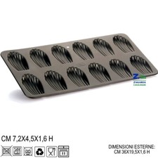STAMPO FORMA PER 12 MADELEINE FORMINE BISCOTTI IN ALLUMINIO ANTIADERENTE VESPA
