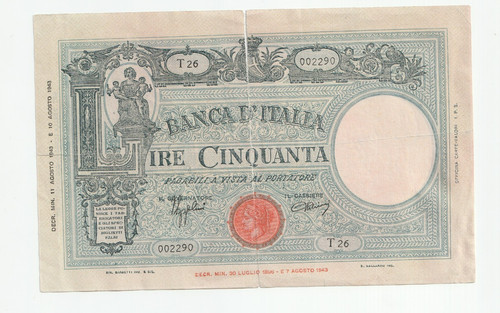 Italy lire agosto 1943 - lire, 11