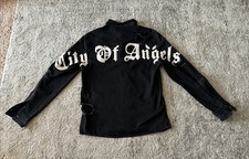 Trio Urban “City of Angels” Distressed Black Denim Jacket Size (L)