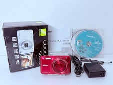 Nikon Coolpix S6600 fotocamera digitale 16,0 MP 12x rosso con batteria e cavo di ricarica #70