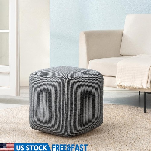 Crafted cotton polyester pouf - crafted,