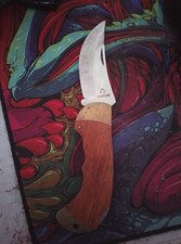 Serramanico Importante Vintage Stainless Marchio Horse Legno E Ottone