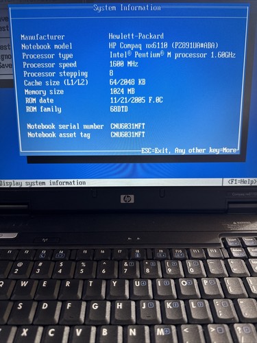 Notebook compaq nx6110 - hp,