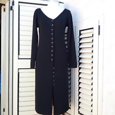 Vestito midi tubino nero maglia pura lana merinos S