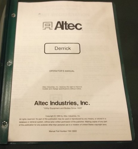 Altec derrick manuale - altec,